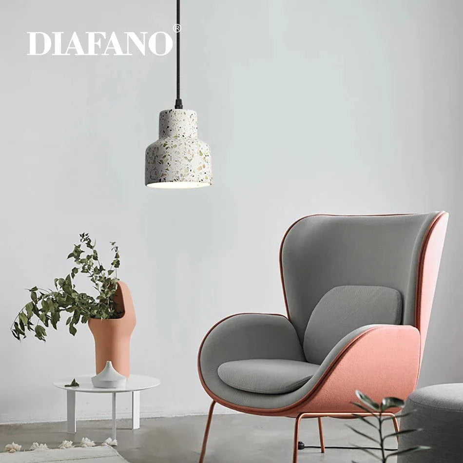 Suspension Luminaire Ciment Blanc Nordique pour Bar Salon et Cuisine | Marco Lucetti