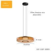 Suspension luminaire design moderne en verre pour éclairage d'îlot | Marco Lucetti Ambre 35cm / Lumière naturelle