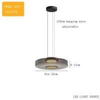 Suspension luminaire design moderne en verre pour éclairage d'îlot | Marco Lucetti Gris fumée 25cm / Lumière naturelle