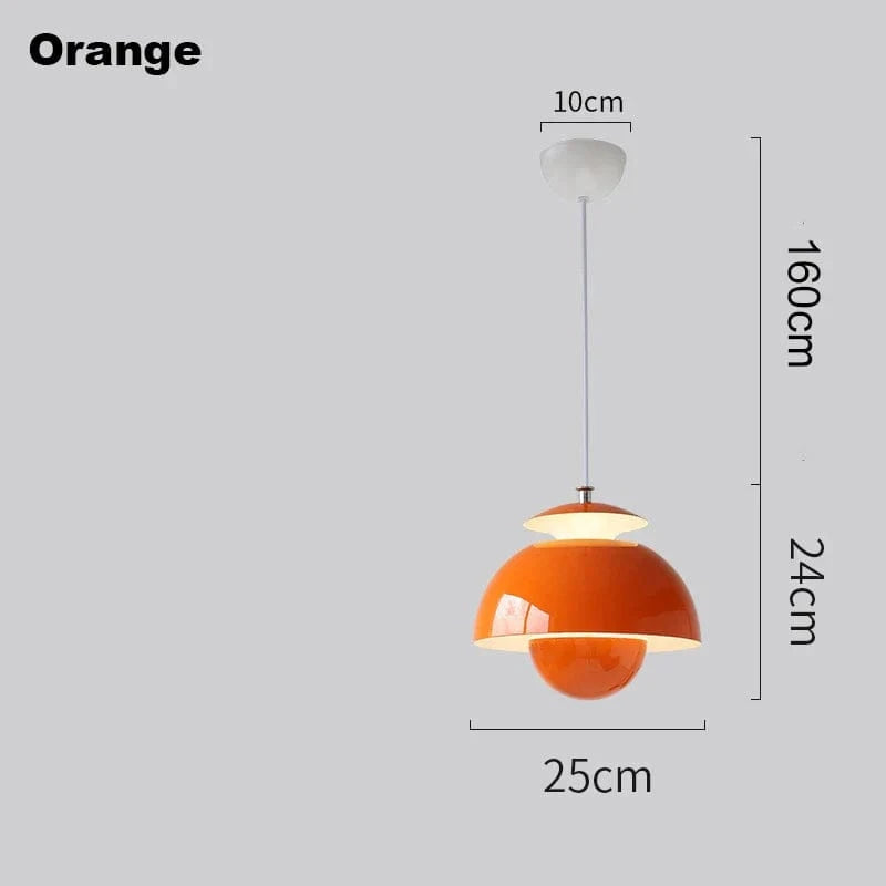 Suspension Luminaire Design Nordique Danois Fleur Bud LED | Marco Lucetti Orange / Blanc froid