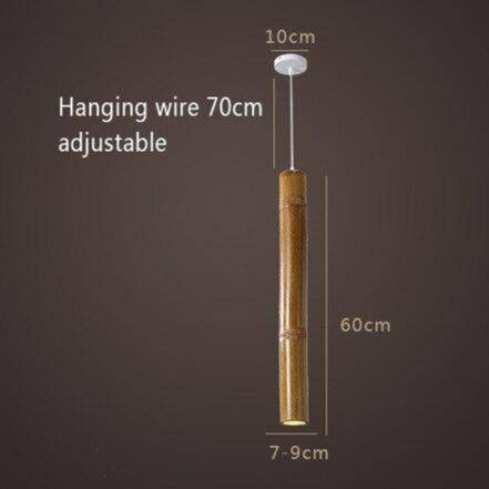 Suspension luminaire en bambou LED "Cylindra" - Style Hanging | Marco Lucetti 7,9 x 60cm