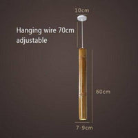 Suspension luminaire en bambou LED "Cylindra" - Style Hanging | Marco Lucetti 7,9 x 60cm