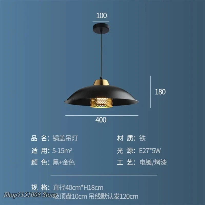 Suspension luminaire en fer style industriel vintage modernisé | Marco Lucetti Noir