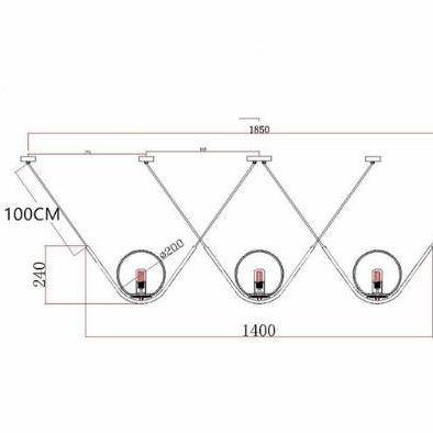 Suspension luminaire en métal doré et verre transparent | Marco Lucetti 3