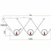 Suspension luminaire en métal doré et verre transparent | Marco Lucetti 3