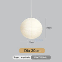 Suspension luminaire en papier japonais LED sphères. | Marco Lucetti Diamètre 30 cm / Lumière chaude