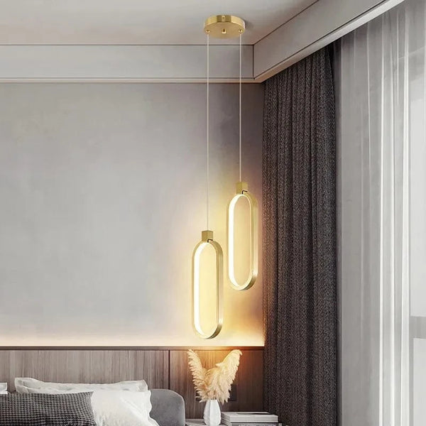 Suspension Luminaire LED Moderne Minimaliste pour Chambre et Salon - Or et Noir | Marco Lucetti