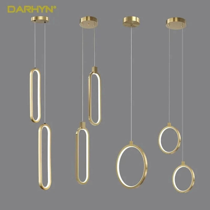Suspension Luminaire LED Moderne Minimaliste pour Chambre et Salon - Or et Noir | Marco Lucetti