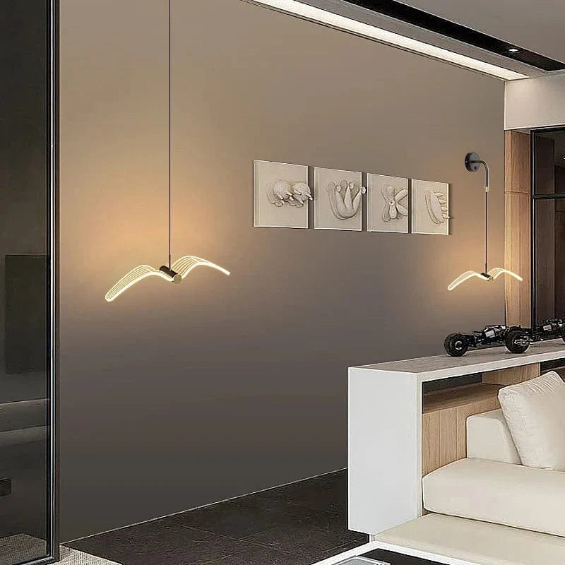 Suspension luminaire LED mouette pour chambre à coucher et chevet | Marco Lucetti