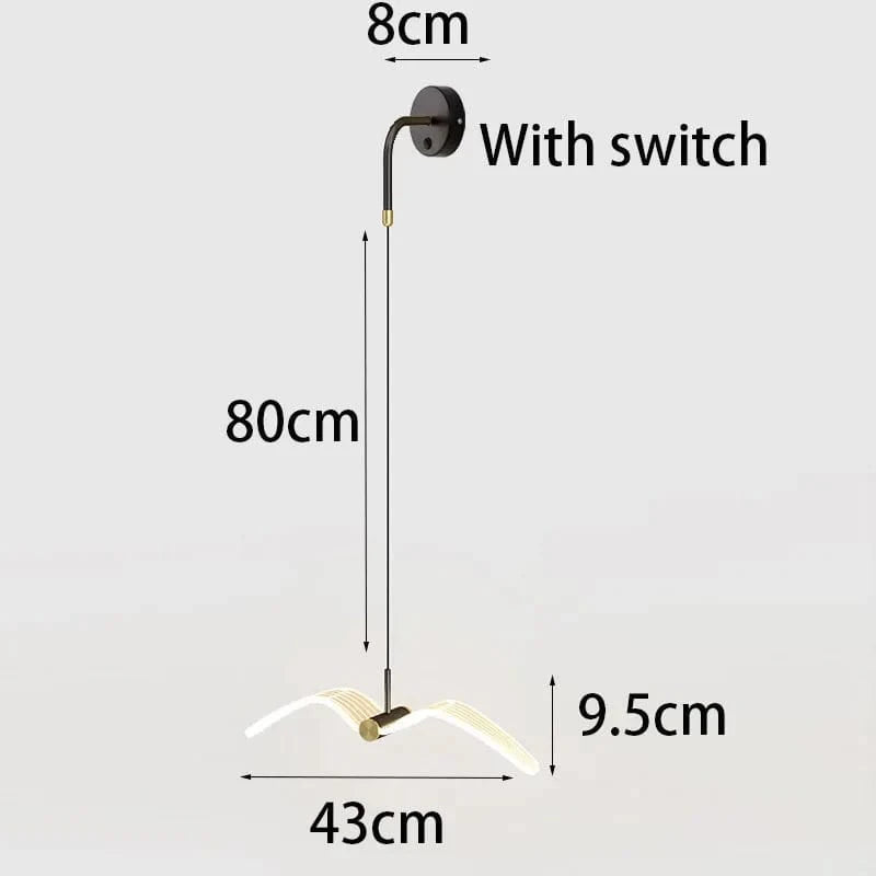 Suspension luminaire LED mouette pour chambre à coucher et chevet | Marco Lucetti Applique LED / Blanc froid
