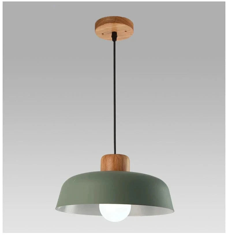 Suspension Luminaire LED Nordik Bois Abat-jour Aluminium - Déco Chic | Marco Lucetti Vert / Diamètre 38cm