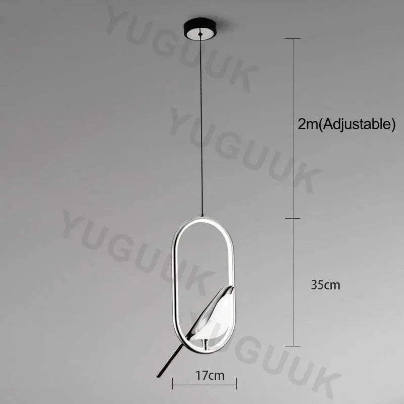 Suspension luminaire Nordique Créatif LED "Luxury Glow" | Marco Lucetti Ellipse-Argenté / 85-240V / Lumière naturelle