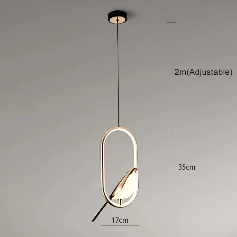 Suspension luminaire Nordique Créatif LED "Luxury Glow" | Marco Lucetti Ellipse-Or / 85-240V / Lumière naturelle