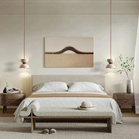 Suspension Luminaire Nordique Crème Travertin LED pour Chambre à Coucher | Marco Lucetti