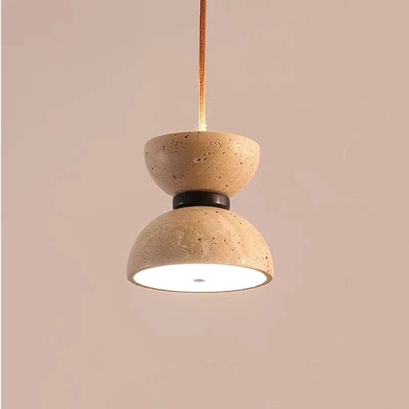 Suspension Luminaire Nordique Crème Travertin LED pour Chambre à Coucher | Marco Lucetti Lumière neutre 4000K