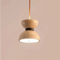 Suspension Luminaire Nordique Crème Travertin LED pour Chambre à Coucher | Marco Lucetti Lumière neutre 4000K