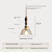 Suspension luminaire nordique en bois, verre et laiton - Style rustique moderne | Marco Lucetti 1106-170 / Blanc froid / CHINE