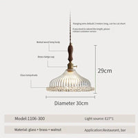 Suspension luminaire nordique en bois, verre et laiton - Style rustique moderne | Marco Lucetti 1106-300 / Blanc froid / CHINE