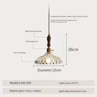 Suspension luminaire nordique en bois, verre et laiton - Style rustique moderne | Marco Lucetti 1108-250 / Blanc froid / CHINE