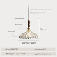 Suspension luminaire nordique en bois, verre et laiton - Style rustique moderne | Marco Lucetti 1108-300 / Blanc froid / CHINE