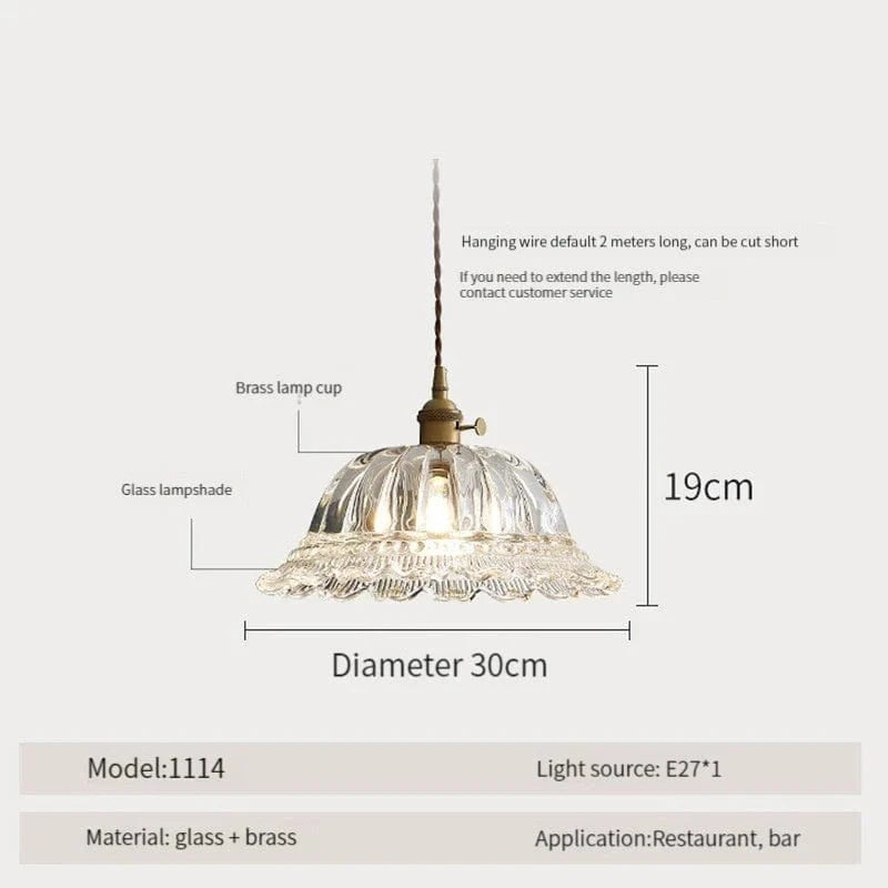 Suspension luminaire nordique en bois, verre et laiton - Style rustique moderne | Marco Lucetti 1114-300 / Blanc froid / CHINE