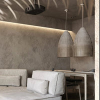 Suspension Luminaire Nordique en Rotin Wabi-Sabi LED pour Salon, Salle à Manger, Restaurant et Bar | Marco Lucetti