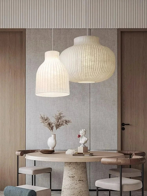 Suspension luminaire Nordique minimaliste en soie Wabi Sabi | Marco Lucetti
