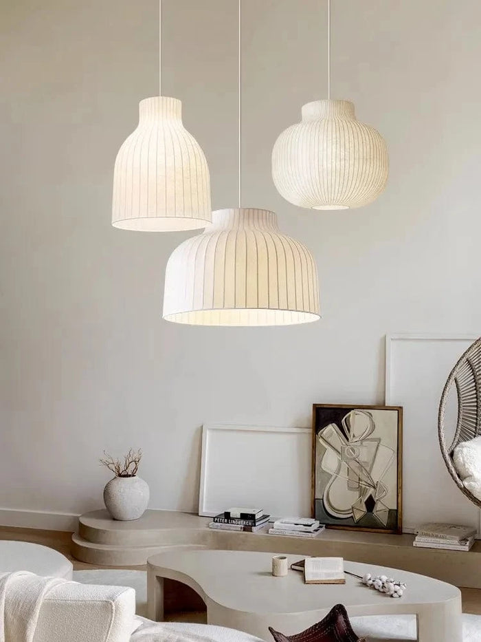 Suspension luminaire Nordique minimaliste en soie Wabi Sabi | Marco Lucetti