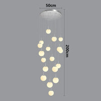 Suspension luminaire nordique pour éclairer l'intérieur de votre escalier. | Marco Lucetti Argent 18 tête / Gradation à distance RC
