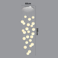 Suspension luminaire nordique pour éclairer l'intérieur de votre escalier. | Marco Lucetti Argent 24 tête / Gradation à distance RC