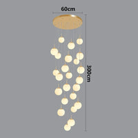 Suspension luminaire nordique pour éclairer l'intérieur de votre escalier. | Marco Lucetti Or 24 tête / Gradation à distance RC