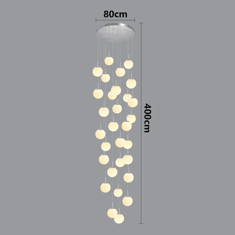 Suspension luminaire nordique pour éclairer l'intérieur de votre escalier. | Marco Lucetti Tête argent 48 / Gradation à distance RC