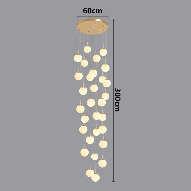 Suspension luminaire nordique pour éclairer l'intérieur de votre escalier. | Marco Lucetti Tête d&#39;or 36 / Gradation à distance RC
