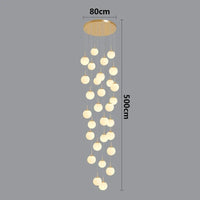 Suspension luminaire nordique pour éclairer l'intérieur de votre escalier. | Marco Lucetti Tête en or 68 / Gradation à distance RC