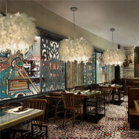 Suspension luminaire plume romantique pour chambre salon E27 lampes suspendues | Marco Lucetti