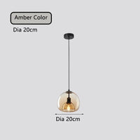Suspension luminaire verre industriel fumée ambrée LED E27 | Marco Lucetti Ambre Dia 20cm / Pas d&#39;ampoule