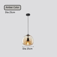 Suspension luminaire verre industriel fumée ambrée LED E27 | Marco Lucetti Ambre Dia 25cm / Pas d&#39;ampoule