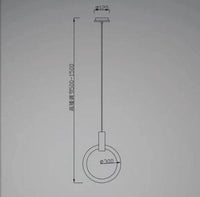 Suspension lumineuse cercle design Scandinave | Marco Lucetti 1 lampe - 30cm