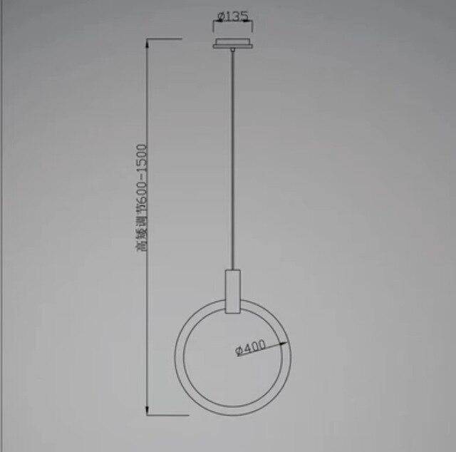 Suspension lumineuse cercle design Scandinave | Marco Lucetti 1 lampe - 40cm