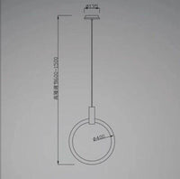 Suspension lumineuse cercle design Scandinave | Marco Lucetti 1 lampe - 40cm