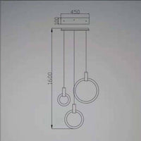 Suspension lumineuse cercle design Scandinave | Marco Lucetti 3 lampes