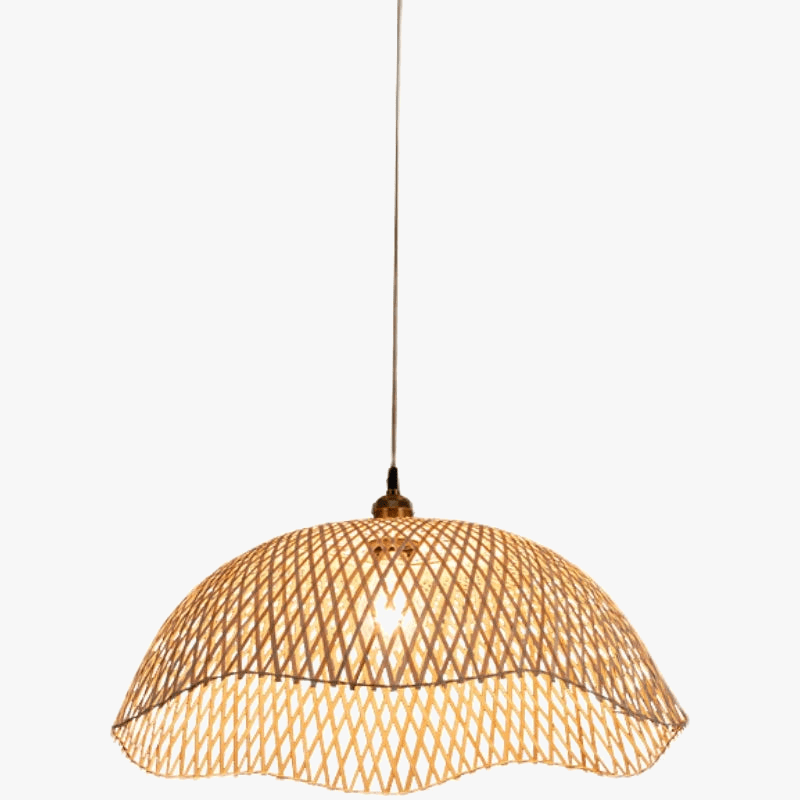 Suspension lumineuse en bambou tissé à la main pour une ambiance rétro. | Marco Lucetti