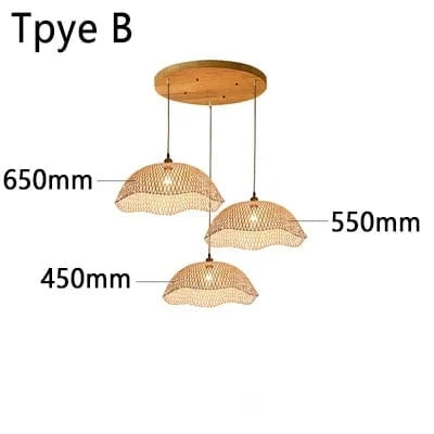 Suspension lumineuse en bambou tissé à la main pour une ambiance rétro. | Marco Lucetti Tapez B