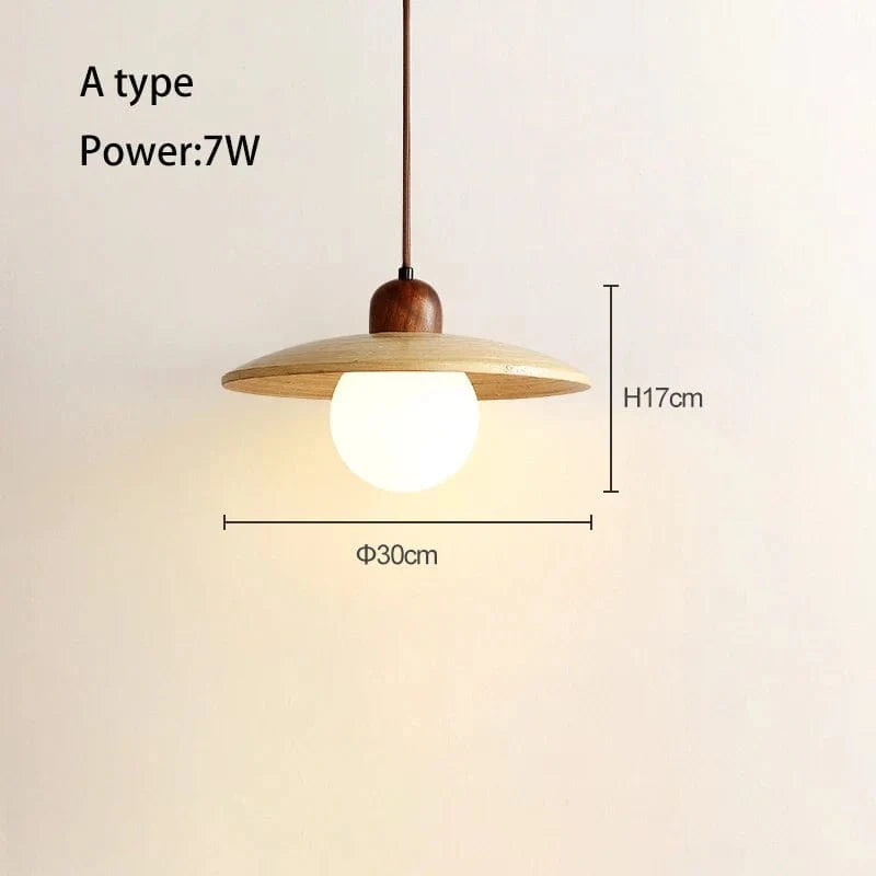 Suspension Lumineuse en Bois de Style Japonais Rétro | Marco Lucetti A type / 6000K