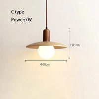 Suspension Lumineuse en Bois de Style Japonais Rétro | Marco Lucetti Type C / 6000K