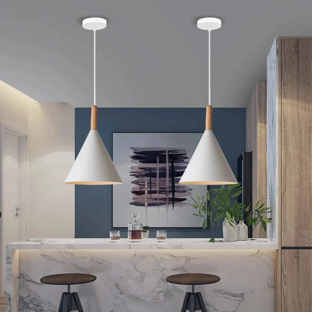 Suspension lumineuse en bois nordique moderne LED pour la décoration de la maison et la chambre | Marco Lucetti