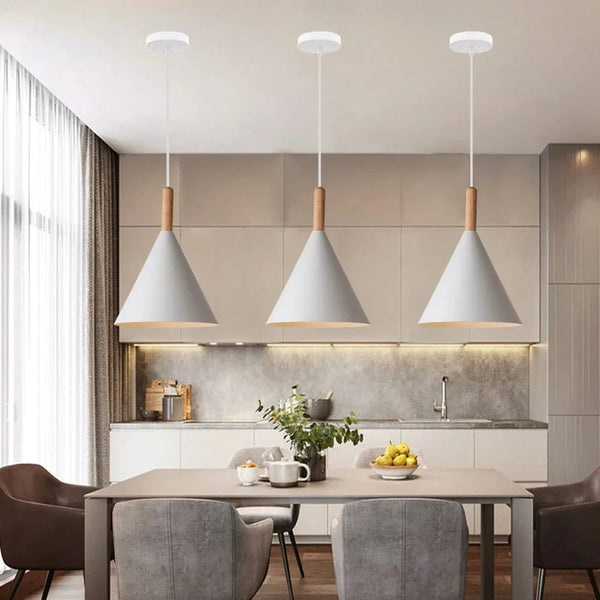 Suspension lumineuse en bois nordique moderne LED pour la décoration de la maison et la chambre | Marco Lucetti