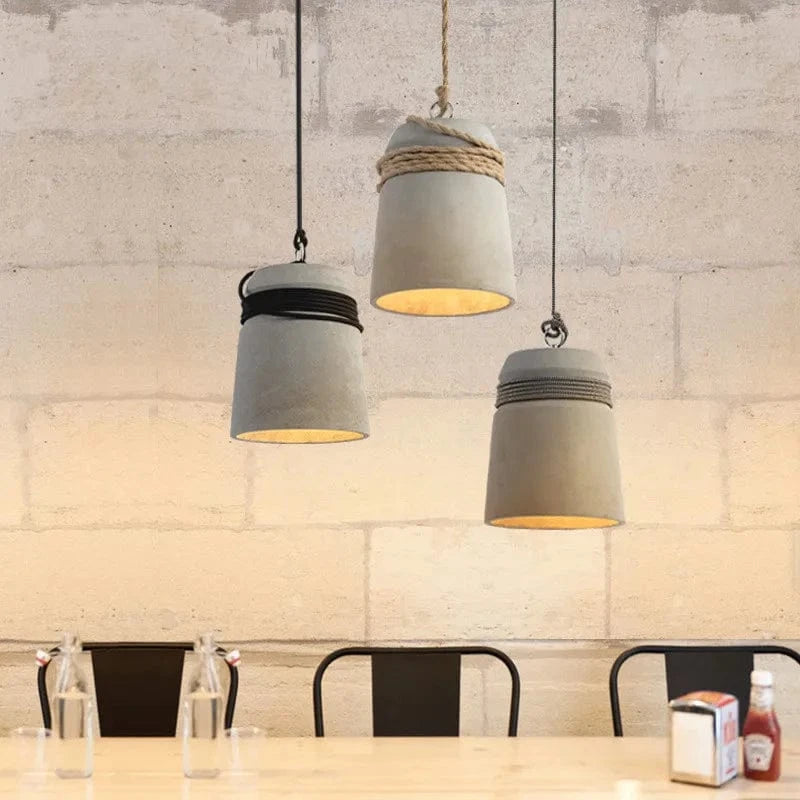 Suspension Lumineuse en Ciment et Corde de Chanvre | Marco Lucetti