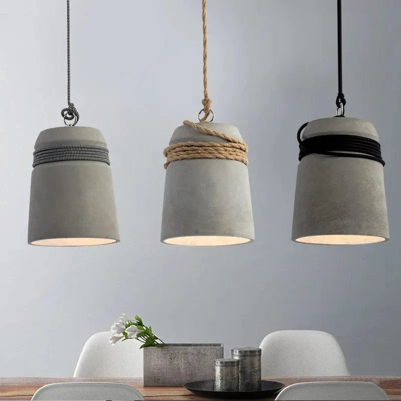 Suspension Lumineuse en Ciment et Corde de Chanvre | Marco Lucetti