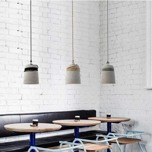 Suspension Lumineuse en Ciment et Corde de Chanvre | Marco Lucetti